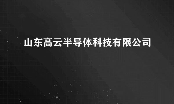 山东高云半导体科技有限公司