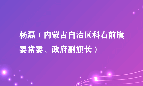 杨磊（内蒙古自治区科右前旗委常委、政府副旗长）