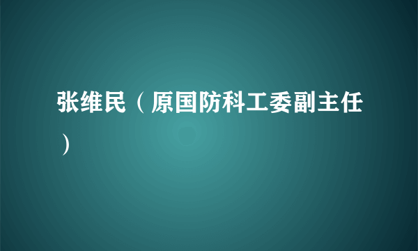 张维民（原国防科工委副主任）