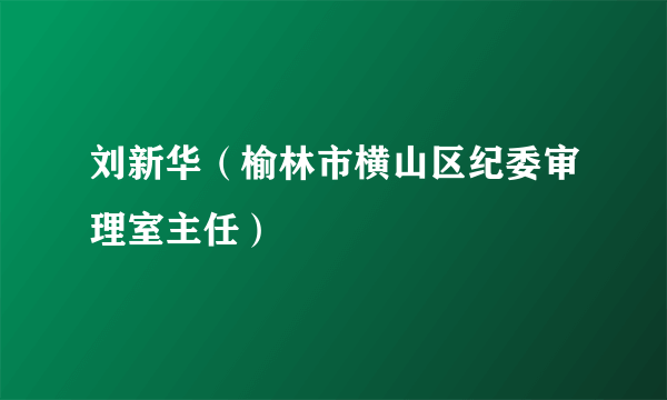 刘新华（榆林市横山区纪委审理室主任）