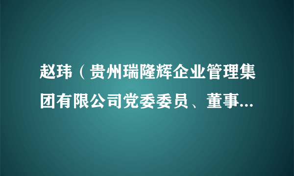 赵玮（贵州瑞隆辉企业管理集团有限公司党委委员、董事、副总经理）