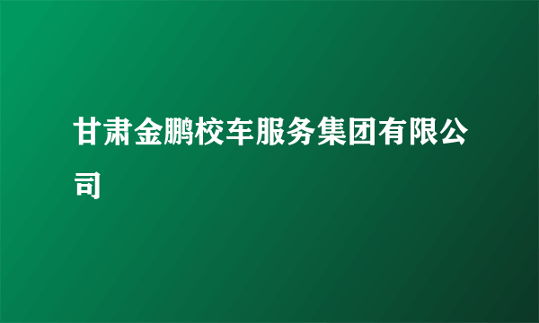 甘肃金鹏校车服务集团有限公司