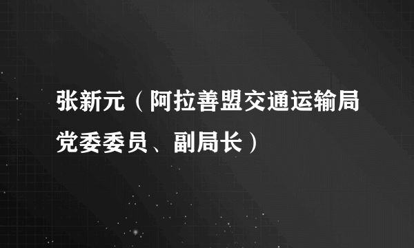 张新元（阿拉善盟交通运输局党委委员、副局长）