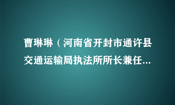 曹琳琳（河南省开封市通许县交通运输局执法所所长兼任局办公室主任、局扶贫办主任）