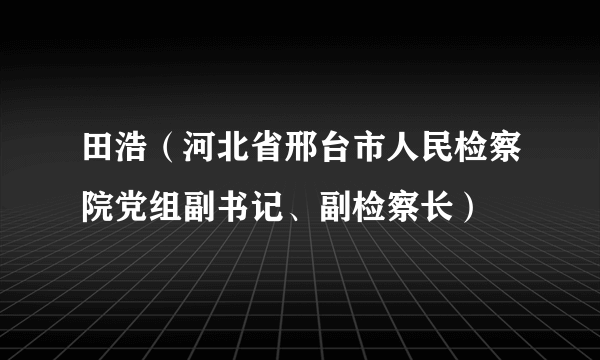 田浩（河北省邢台市人民检察院党组副书记、副检察长）