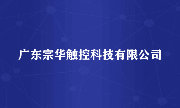 广东宗华触控科技有限公司