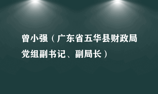 曾小强（广东省五华县财政局党组副书记、副局长）