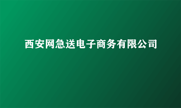 西安网急送电子商务有限公司