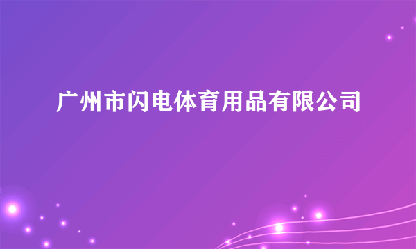 广州市闪电体育用品有限公司