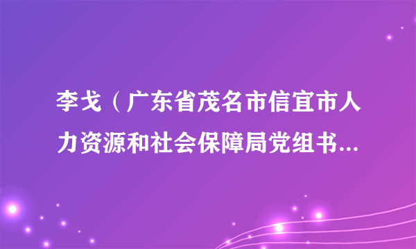 李戈（广东省茂名市信宜市人力资源和社会保障局党组书记、局长）