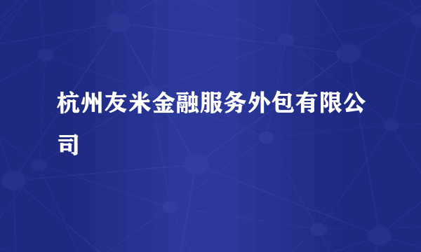 杭州友米金融服务外包有限公司