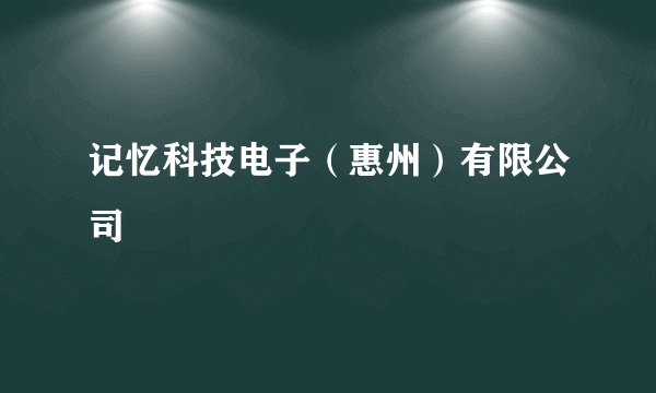 记忆科技电子（惠州）有限公司