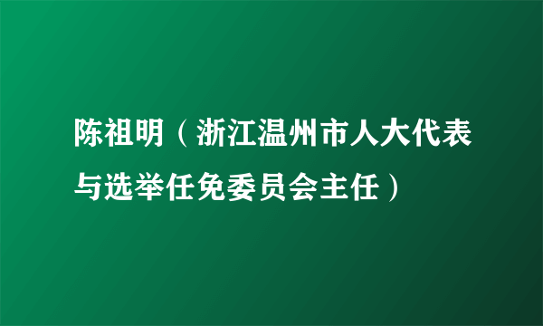 陈祖明（浙江温州市人大代表与选举任免委员会主任）