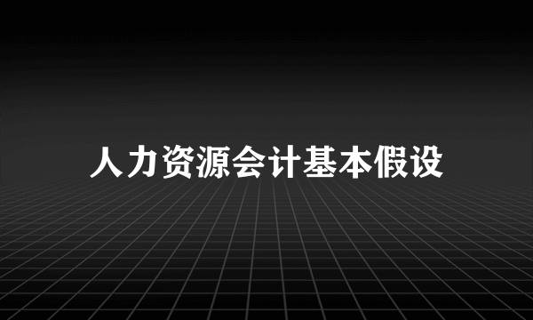 人力资源会计基本假设