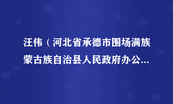 汪伟（河北省承德市围场满族蒙古族自治县人民政府办公室副主任、党组成员）