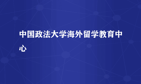 中国政法大学海外留学教育中心