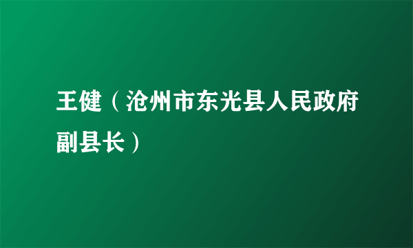 王健（沧州市东光县人民政府副县长）