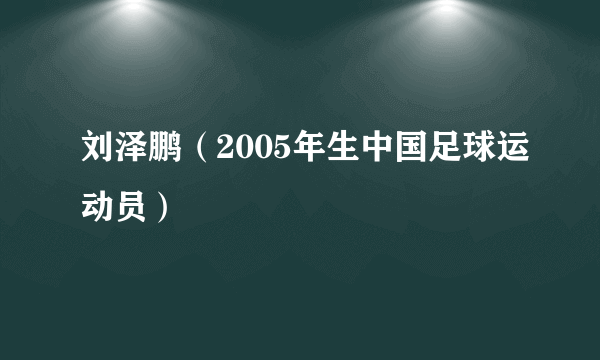 刘泽鹏（2005年生中国足球运动员）