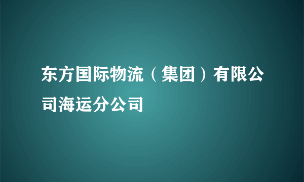 东方国际物流（集团）有限公司海运分公司