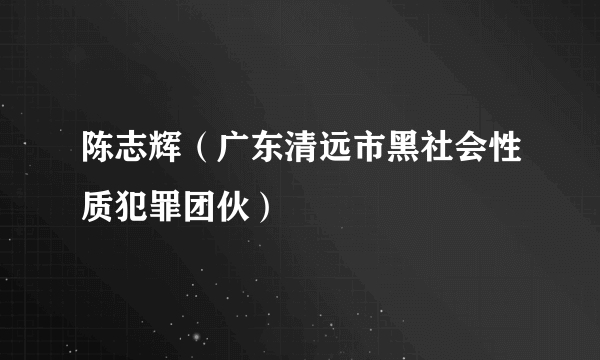 陈志辉（广东清远市黑社会性质犯罪团伙）