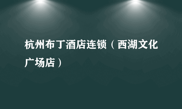 杭州布丁酒店连锁（西湖文化广场店）