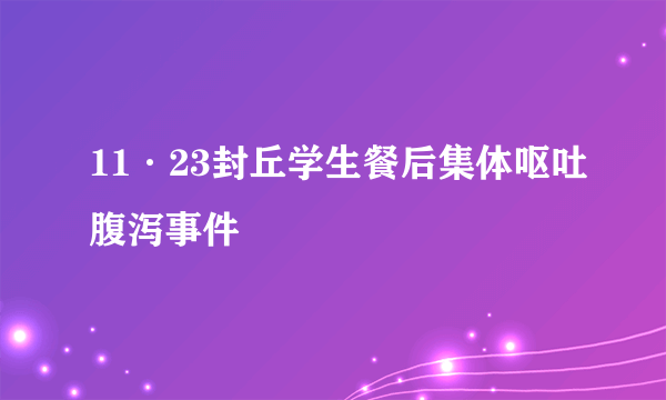 11·23封丘学生餐后集体呕吐腹泻事件