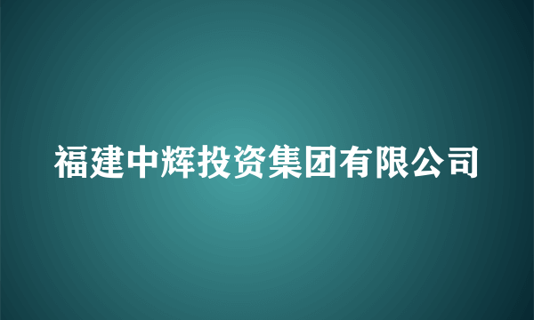 福建中辉投资集团有限公司