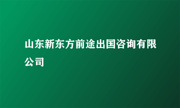 山东新东方前途出国咨询有限公司