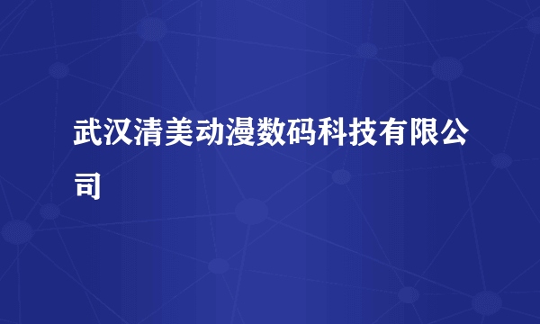 武汉清美动漫数码科技有限公司