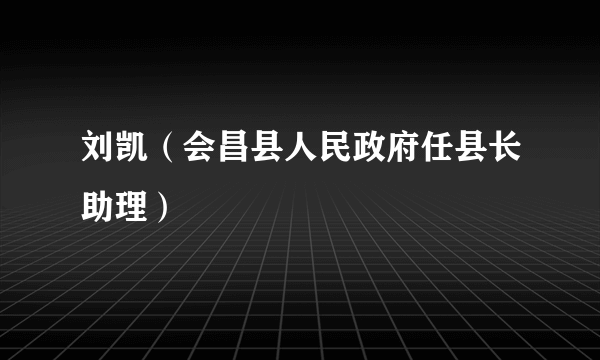 刘凯（会昌县人民政府任县长助理）