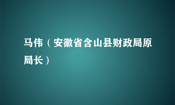 马伟（安徽省含山县财政局原局长）