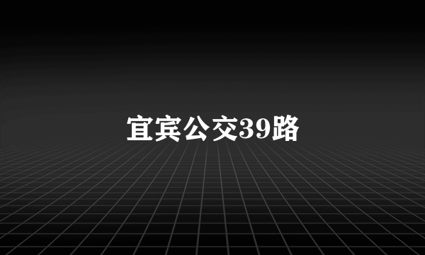 宜宾公交39路