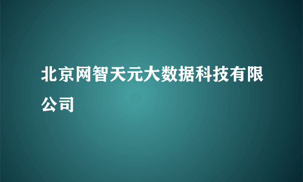 北京网智天元大数据科技有限公司