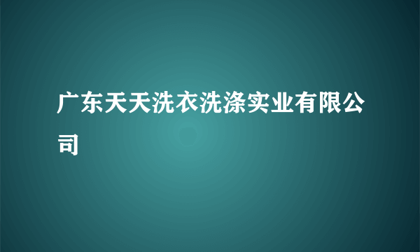 广东天天洗衣洗涤实业有限公司