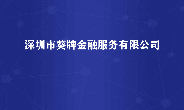 深圳市葵牌金融服务有限公司