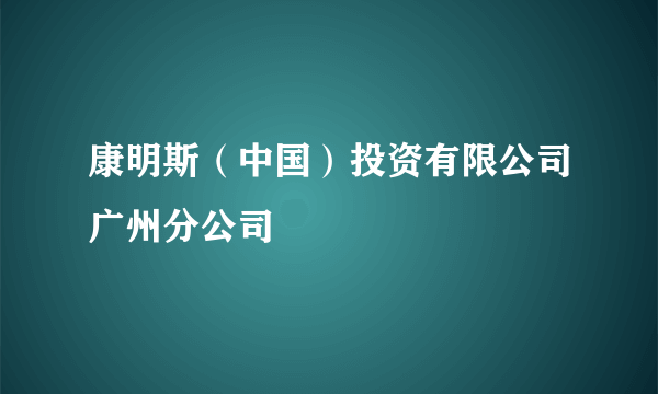 康明斯（中国）投资有限公司广州分公司