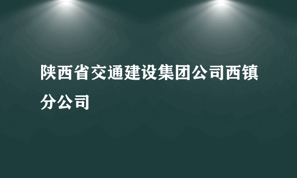 陕西省交通建设集团公司西镇分公司