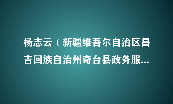 杨志云（新疆维吾尔自治区昌吉回族自治州奇台县政务服务和公共资源交易中心副主任）