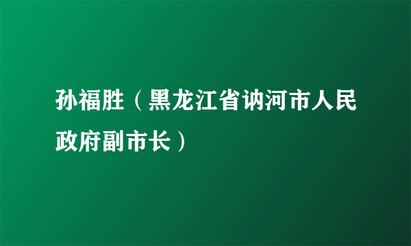 孙福胜（黑龙江省讷河市人民政府副市长）