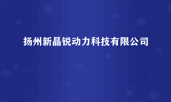 扬州新晶锐动力科技有限公司