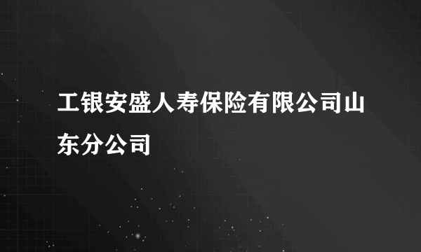 工银安盛人寿保险有限公司山东分公司