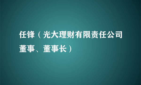 任锋（光大理财有限责任公司董事、董事长）