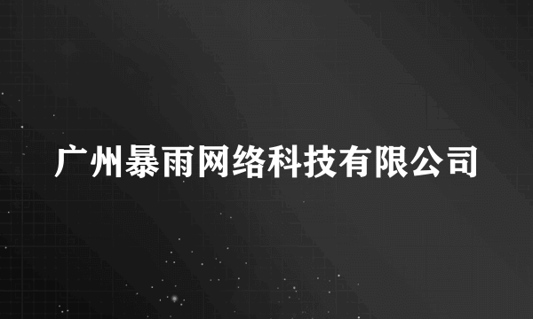 广州暴雨网络科技有限公司