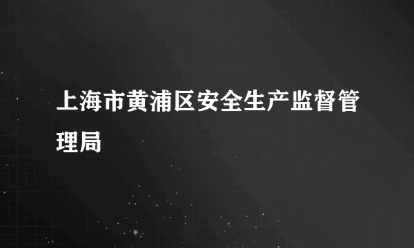 上海市黄浦区安全生产监督管理局