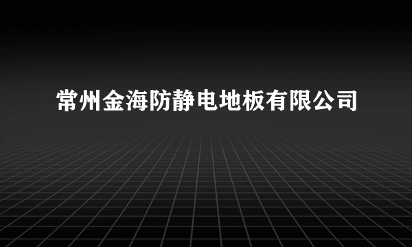 常州金海防静电地板有限公司