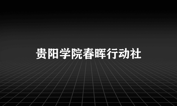 贵阳学院春晖行动社