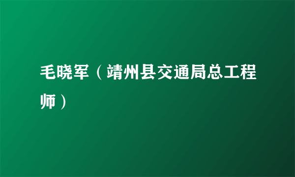 毛晓军（靖州县交通局总工程师）