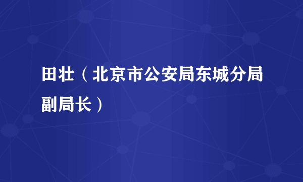 田壮（北京市公安局东城分局副局长）