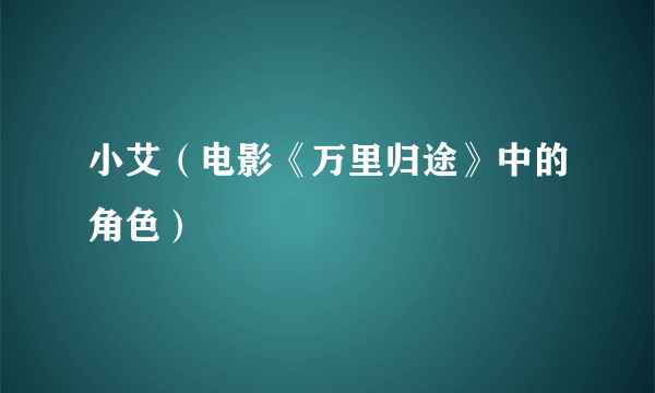 小艾（电影《万里归途》中的角色）