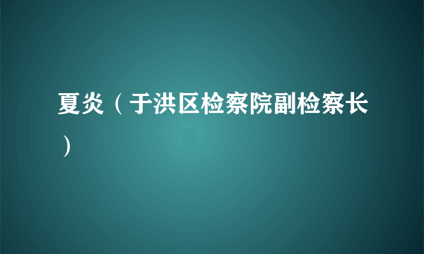 夏炎（于洪区检察院副检察长）